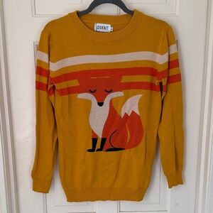OXNIT Women's Fox Sweater - Mustard and Orange